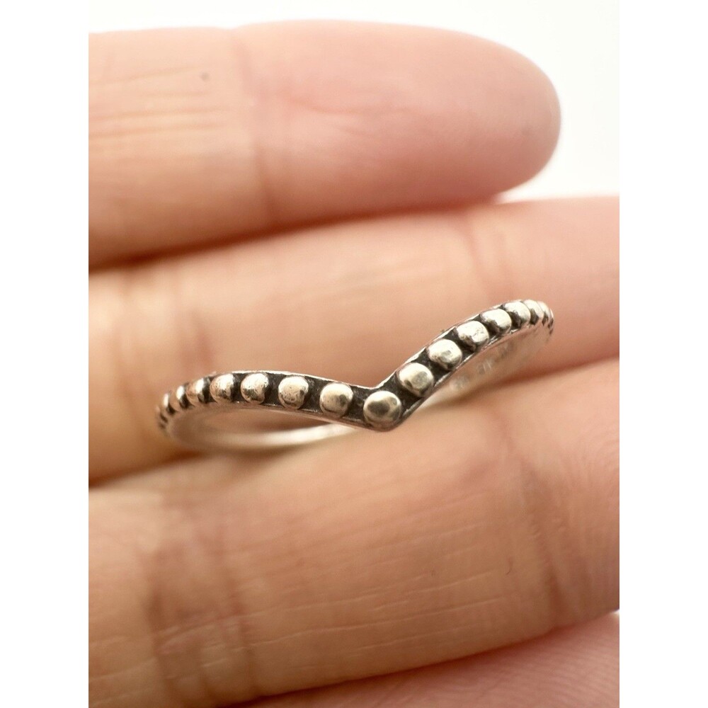 STERLING SILVER P11 S925 ALE 48 PANDORA WISHBONE V SHAPE SIZE 4.5 BAND RING